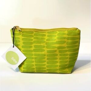 Cotton Canvas Travel Pouch - lined, washable, new with tag! Citron Green